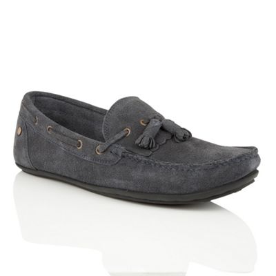 Frank Wright Navy Suede 'Nevis' slip on loafers